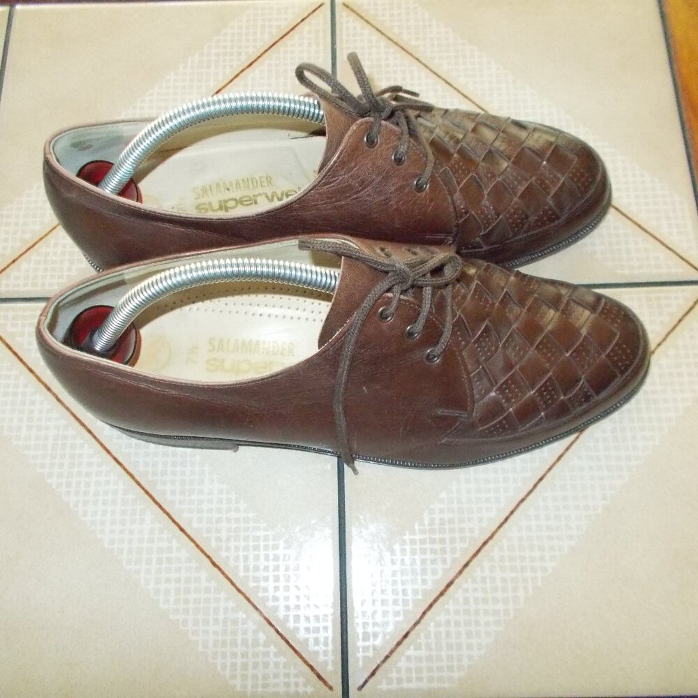 Salamander leather men's dress shoes sz 9 EE width